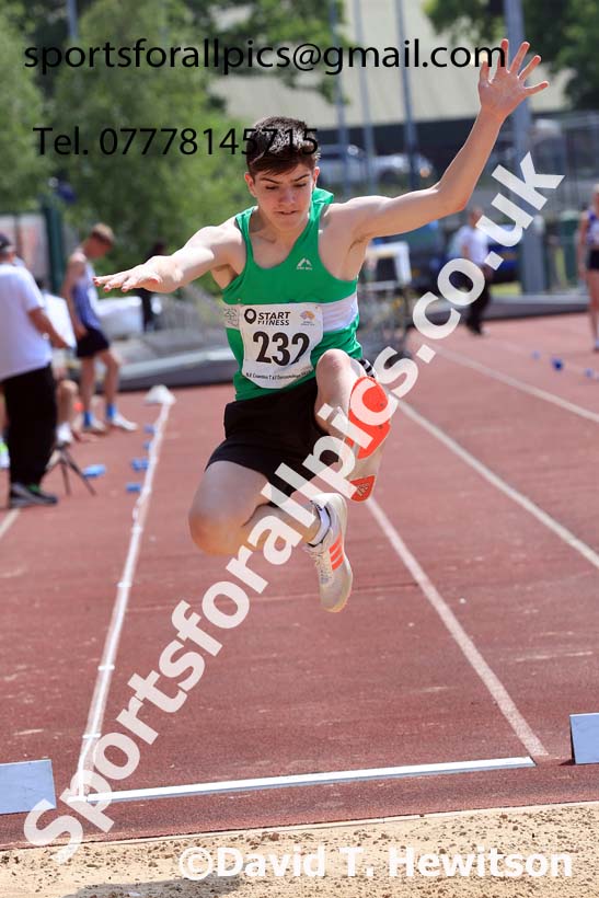Boys Under-15s Long Jump, 2024 North Eastern Track and Field Champs., Middlesbrough.  Photo: David T. Hewitson/Sports for All Pics